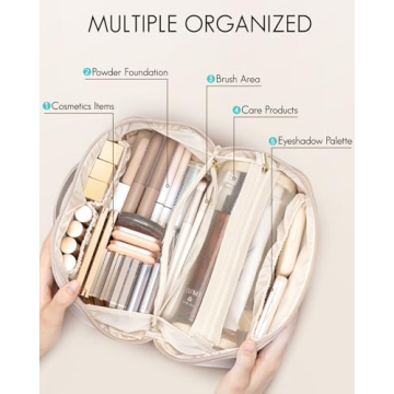 Vlando Personalized Initial Makeup Bag for Women Gifts