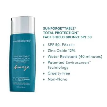 Colorescience Sunforgettable Total Protection Face Shield Bronze SPF 50, 1.8 Fl Oz