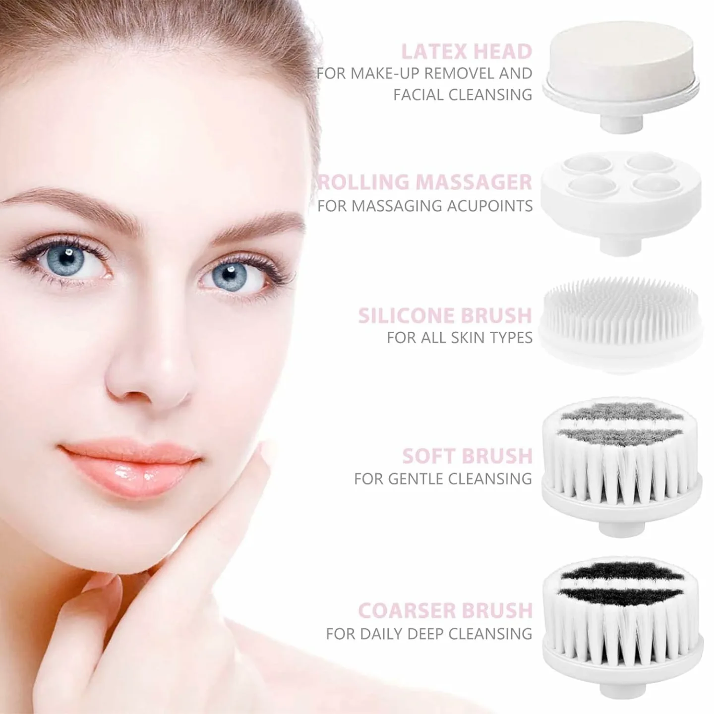 Cleansing Spin Brush Set with 5 Brush Heads