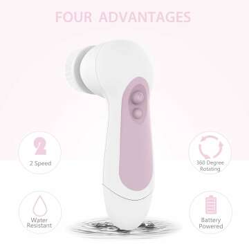 Cleansing Spin Brush Set with 5 Brush Heads