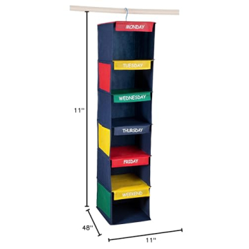 Kids Closet Organizer Weekly Clothing Shoe Storage 11x11x48