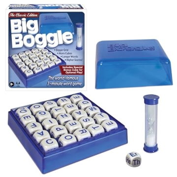 Big Boggle with 5x5 Grid and 25 Letter Cubes – Engaging Word Game for All Ages