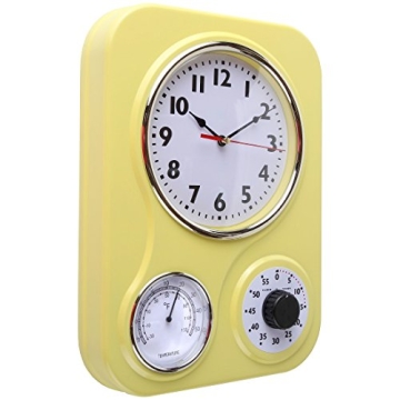 Lily's Home Retro Kitchen Clock with Timer and Thermometer