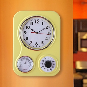 Lily's Home Retro Kitchen Clock with Timer and Thermometer