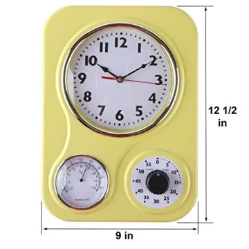 Lily's Home Retro Kitchen Clock with Timer and Thermometer