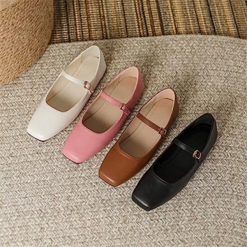 Comfortable Square Toe Dress Flats by TN TANGNEST for Women
