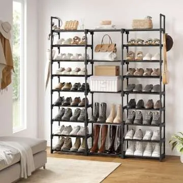 WOWLIVE 9 Tiers Large Shoe Rack Storage Organizer for Closet 50-55 Pairs Shoe Tower Unit Shelf Stack...