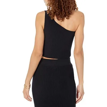 Kofi Asymmetrical Cropped Sweater by The Drop in Black