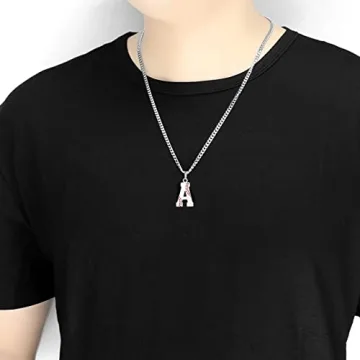 Personalized Baseball Initial Letter Necklace for Men