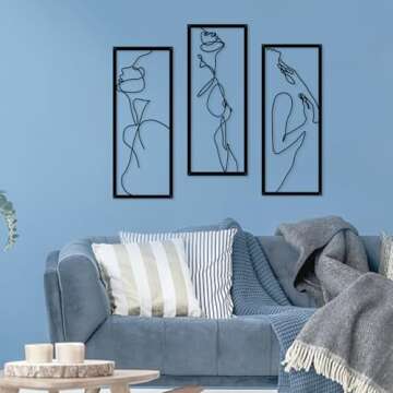 Resama Metal Wall Art Decor - Elegant 3 Piece Set