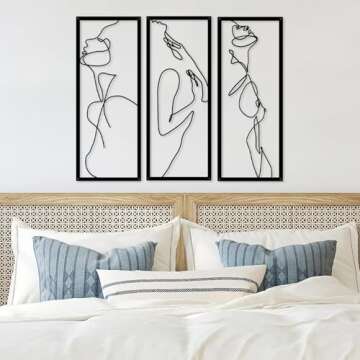 Resama Metal Wall Art Decor - Elegant 3 Piece Set