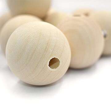 Hagao Natural Wood Beads for Crafting 10pcs (40mm)