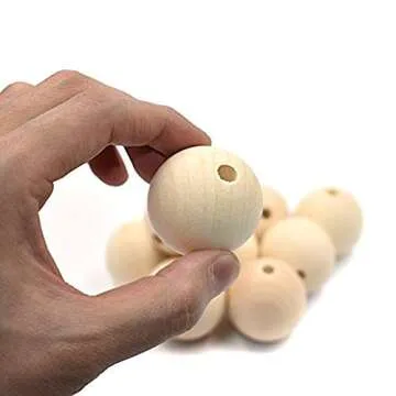 Hagao Natural Wood Beads for Crafting 10pcs (40mm)