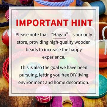 Hagao Natural Wood Beads for Crafting 10pcs (40mm)