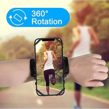VUP Wristband Phone Holder - 360° Rotatable Armband for iPhone & Android