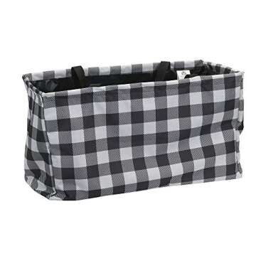 Household Essentials Krush Container All-Purpose Utility Tote, Water-Resistant Vinyl Lining, Buffalo Plaid