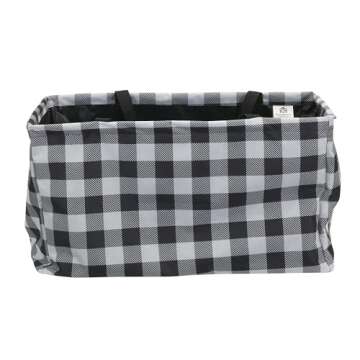 Household Essentials Krush Container All-Purpose Utility Tote, Water-Resistant Vinyl Lining, Buffalo Plaid
