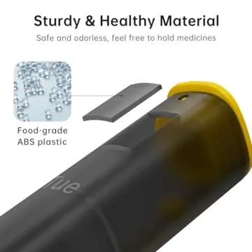 Weekly Pill Organizer 2 Times a Day, KOVIUU Large Travel Pill Box 7 Day, Am Pm Twice Daily Pill Case with Rotatable Handle, Pill Holder Container for Vitamin, Medicine, Supplement, Translucent-Black