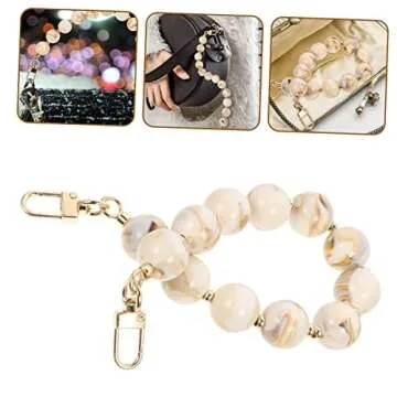 SEWACC Bag Hand Chain Resin Bag Strap Purse Chains for Handbags Purse Light Handbag Light Imitation Pearl Bag Straps for Handbags Beaded Handbag Chain Messenger Bag Alloy Chained