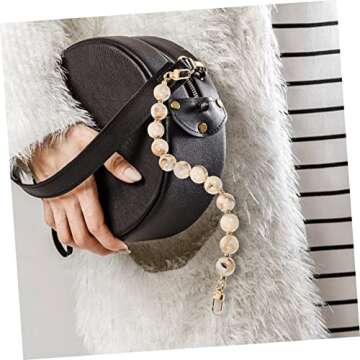 SEWACC Bag Hand Chain Resin Bag Strap Purse Chains for Handbags Purse Light Handbag Light Imitation Pearl Bag Straps for Handbags Beaded Handbag Chain Messenger Bag Alloy Chained