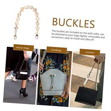 SEWACC Bag Hand Chain Resin Bag Strap Purse Chains for Handbags Purse Light Handbag Light Imitation Pearl Bag Straps for Handbags Beaded Handbag Chain Messenger Bag Alloy Chained