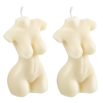 2 Pieces Body Soy Candle Female Body Shaped Candle Woman Torso Candle for Home Decoration