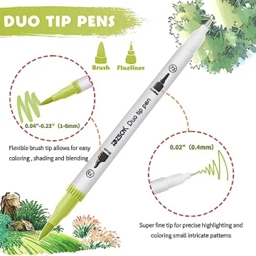 ZSCM 72 Colors Duo Tip Brush Markers for Creative Art Projects