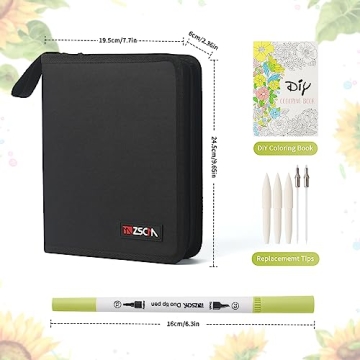 ZSCM 72 Colors Duo Tip Brush Markers for Creative Art Projects