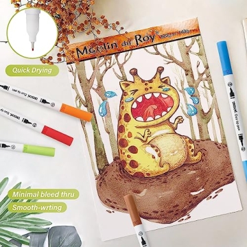 ZSCM 72 Colors Duo Tip Brush Markers for Creative Art Projects
