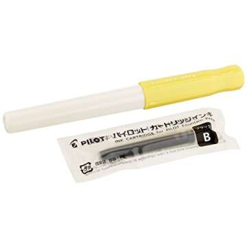Pilot Kakuno Fine-Nib Fountain Pen, White Body Soft Yellow Cap Body (FKA-1SR-SYF)