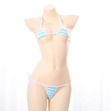 SPORCLO Cute Sexy Anime Lingerie Bra and Panty Set Lolita Cosplay Micro Underwear Suit Kawaii for Women