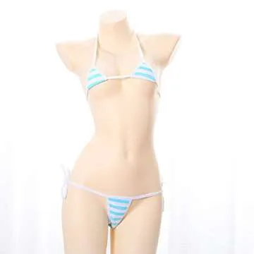 SPORCLO Cute Sexy Anime Lingerie Bra and Panty Set Lolita Cosplay Micro Underwear Suit Kawaii for Wo...