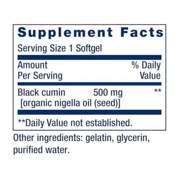 Life Extension Black Cumin Seed Oil, black cumin, immune health support, whole-body health, healthy aging, gluten free, non-GMO, 60 softgels
