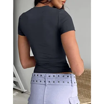 Chic Abardsion Women's Slim Fit Casual Crop Tops