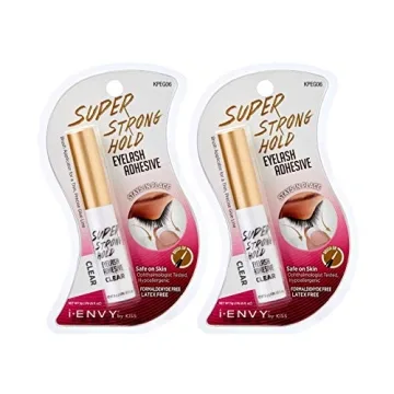 Kiss I Envy Eyelash Adhesive Super Strong Hold Clear - Waterproof & Latex Free - 2 Pack