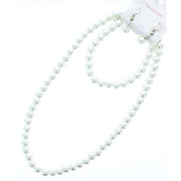 Faux Pearl Necklaces Set, Pearl Necklace, Classic Bridal Jewelry, Bridesmaids Necklaces, Faux Pearl Bridal Necklace