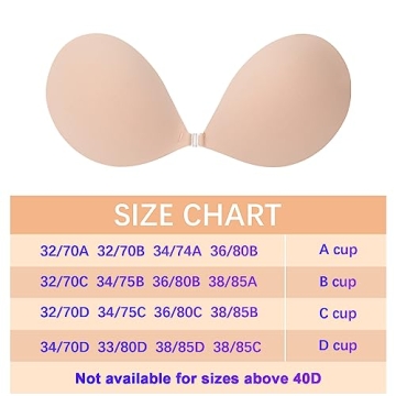 Awant Strapless Sticky Bra - Silicone Adhesive Backless Lift Bra
