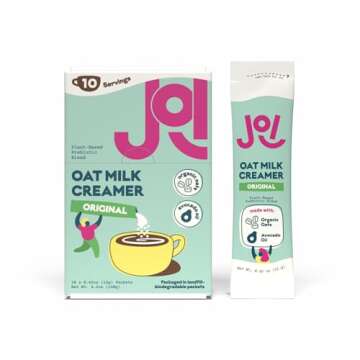 Oat Milk Coffee Creamer, Sweetened 10ct Carton by JOI - Superfood, Vegan, Dairy Free, Plant Based, K...