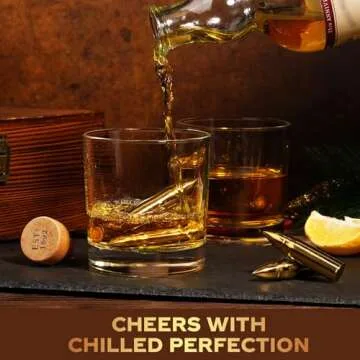 Gifts for Men Dad Husband, Whiskey Stones, Unique Valentine Anniversary Birthday Gift Ideas for Him Boyfriend, Man Cave Stuff Cool Gadgets Retirement Bourbon Presents for Uncle