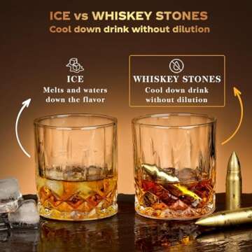 Gifts for Men Dad Husband, Whiskey Stones, Unique Valentine Anniversary Birthday Gift Ideas for Him Boyfriend, Man Cave Stuff Cool Gadgets Retirement Bourbon Presents for Uncle