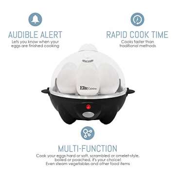 Elite Cuisine EGC-611B Egg Cooker: Quick & Perfect Eggs