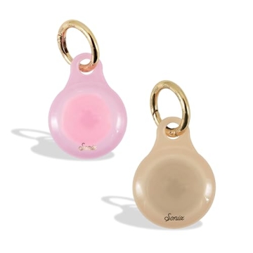 Chic Sonix AirTag Covers with Keychain - Jelly Pink & Apricot