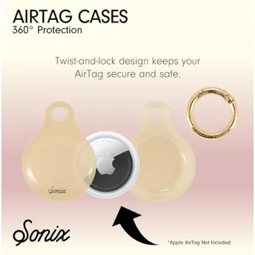 Stylish Sonix AirTag Covers with Keychain in Jelly Colors