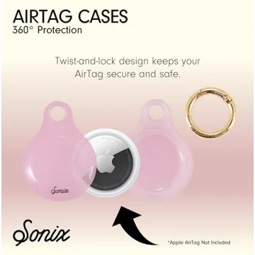 Stylish Sonix AirTag Covers with Keychain in Jelly Colors