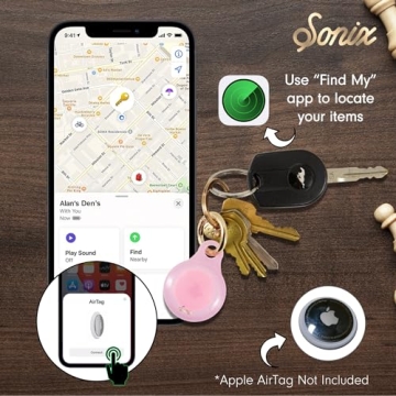 Stylish Sonix AirTag Covers with Keychain in Jelly Colors