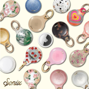 Stylish Sonix AirTag Covers with Keychain in Jelly Colors