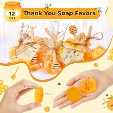 Otuuz 100 Pcs Baby Shower Favors Bee Party Favors Honeycomb Soaps with Honeycomb Stick Honey Soap Gi...