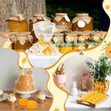 Otuuz 100 Pcs Baby Shower Favors Bee Party Favors Honeycomb Soaps with Honeycomb Stick Honey Soap Gift for Guest Gender Reveal Party Decorations Baby Shower Game Prizes (Yellow)