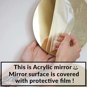 Moon Cycle Wall Decor | Acrylic Decorative Moon Phase Mirror Boho Wall Hanging | Bohemian Decor for Bedroom |Preppy Aesthetic Mirror Decorations for Living Room Moon Phases Art | Gold Wall Decor