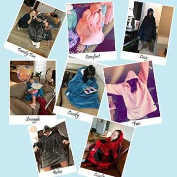 Catalonia Oversized Wearable Blanket Hoodie Sweatshirt, Comfortable Sherpa Lounging Pullover for Adults Men Women Teenagers Wife Girlfriend Gift